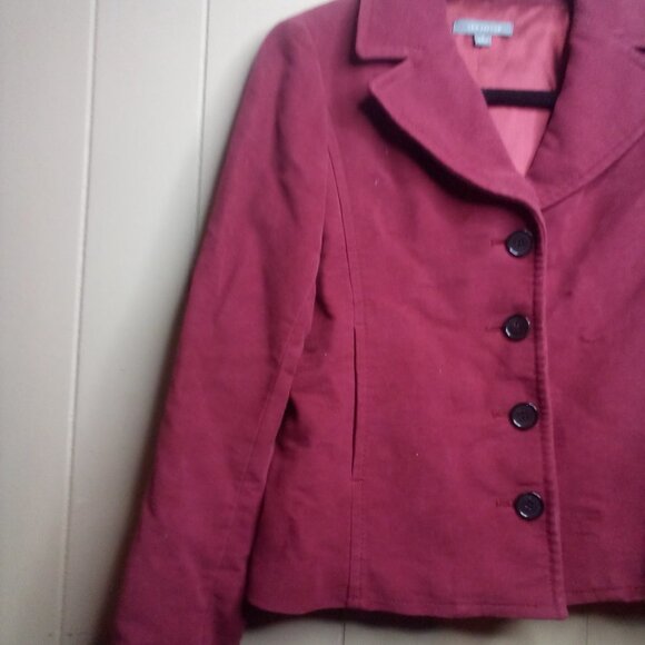 Ann Taylor Blazer Jacket 2 Long Sleeve Button Up Soft  Burgundy Pink Red - Picture 10 of 13